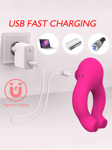 Vibrateur réaliste double stimulation ultime en forme de lapin, stimulateur clitoridien et point G, godemiché réaliste <span class=keywords><strong>pour</strong></span> le gland, jouets sexuels féminins - Product Image 6