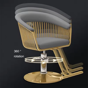 Sillón de Barbería Moderno de Alta Gama con Cuero Sintético para Salón, Hotel, Sala de Estar, Hogar, <span class=keywords><strong>Bar</strong></span> y Centro Comercial, Base Cromada - Product Image 4