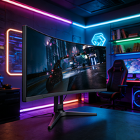 Moniteur de jeu incurvé de 34 pouces avec une résolution de 3440x1440 et un écran sans bordure pour une expérience de jeu immersive