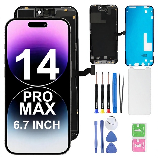 For 14 Pro Max 6.7-Inch OLED Screen Replacement Digitizer Assembly 3D Touch Models A2651/A2893/A2896/A2895/A2894