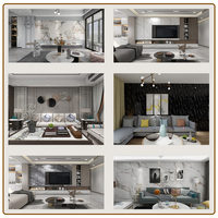 Panneau de marbre en bois moderne de 8mm imperméable à l'eau décor intérieur placage de fond connexion plate sans couture facile à installer charbon de bambou