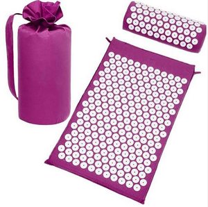 Coussin de massage Tengxiang AKU-M01, points d'<span class=keywords><strong>acupuncture</strong></span>, relaxation du dos, du cou, des muscles, thérapie des méridiens, tapis de yoga, ensemble de coussin pliable - Product Image 1