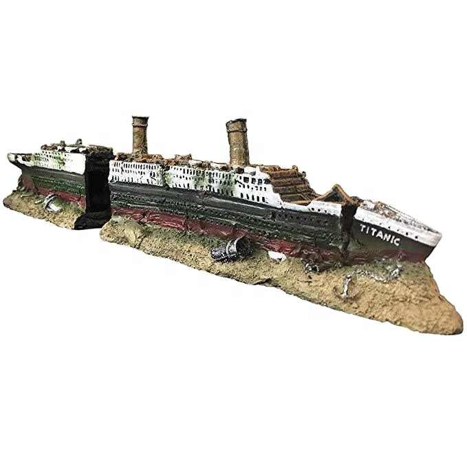 Aquarium Titanic Shipwreck Decor - Colorful Resin Wreck Ornament For Fish Tank Landscaping - View #2