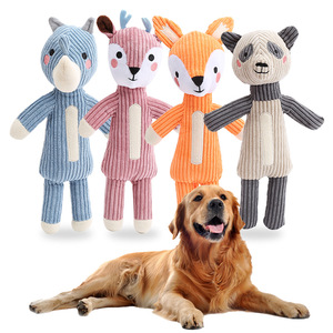 Jouet en peluche pour chien de haute qualité en forme d'animal (renard, rhinocéros, cerf) – Jouet à mâcher pour le nettoyage et le nettoyage des dents – Fournitures pour animaux de compagnie - Product Image 2
