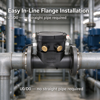Flowmeter Transfer Massal dengan Output Tekanan untuk Saluran Keluar Pemipaan Air, Meter Air Ultrasonik Berflens untuk Pengeluaran Pemipaan