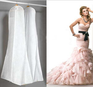 उच्च गुणवत्ता foldable लंबी शादी की पोशाक कवर कपड़े पजामा कपड़ा कवर परिधान बैग के साथ कस्टम लोगो - Product Image 6