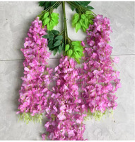 Fleur de glycine artificielle faite à la main de haute qualité, 50 cm, décoration suspendue pour plafond de mariage ou aménagement d'intérieur