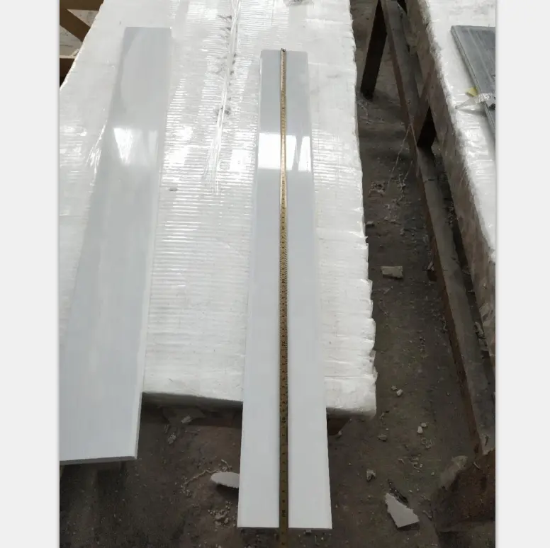 Super white engineered marble artificial marble 4x36 with 2 bevel threshold
