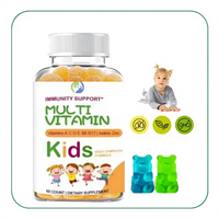 Multivitamines végétaliennes pour enfants OEM, bonbons multivitaminés sous marque privée, soutien immunitaire, compléments halal, multivitamines gommeuses pour enfants