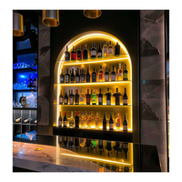 Rak tampilan anggur Bar Modern desain kabinet kabinet kabinet baja tahan karat anggur kustom untuk Bar