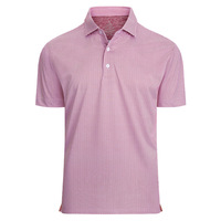 Kaos Golf Pria Lengan Pendek Rajutan Polyester/Katun Anti-Susut Bermotif Trendy Kasual Modis dan Bernapas dengan Pola Kustom