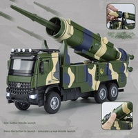 Véhicule militaire à rétrofriction en métal moulé sous pression et voiture jouet en alliage métallique, véhicule lance-missiles balistiques 21D, vente en gros