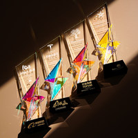 Trophée personnalisé en cristal éclair, récompense de compétition gravée pour la cérémonie de réunion annuelle, nouvelle médaille, trophée créatif