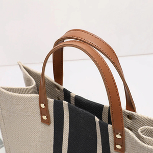 <span class=keywords><strong>Sac</strong></span> fourre-tout <span class=keywords><strong>en</strong></span> toile rayé simple et tendance pour femmes, grande capacité, <span class=keywords><strong>sac</strong></span> <span class=keywords><strong>à</strong></span> <span class=keywords><strong>main</strong></span> <span class=keywords><strong>en</strong></span> toile de <span class=keywords><strong>jute</strong></span> <span class=keywords><strong>à</strong></span> bandoulière unique avec poignée <span class=keywords><strong>en</strong></span> cuir - Product Image 6