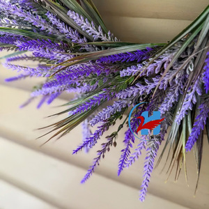 Décoration d'intérieur, fleurs artificielles à la lavande, <span class=keywords><strong>couronne</strong></span> en plastique faite à la main <span class=keywords><strong>de</strong></span> haute qualité, 45 cm, style campagnard, décorations <span class=keywords><strong>de</strong></span> plantes vertes - Product Image 3