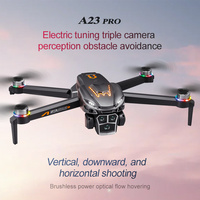 Drone Mini A23 GPS RC 4K 2.4G WIFI Optical Flow 3 HD dengan Penghindaran Rintangan Brushless dan Kamera Ganda