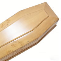 Ataúd de Madera de Paulownia de Estilo Europeo con Acabado Mate Ecológico de 27 mm de Grosor para Funerarias, Venta al Por Mayor