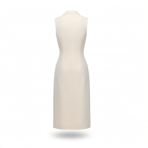 White Double Breasted <b>Linen</b> Vest <b>Women</b> Sleeveless Tailored <b>Waistcoat</b> Business Office Outerwear - Product Image 2