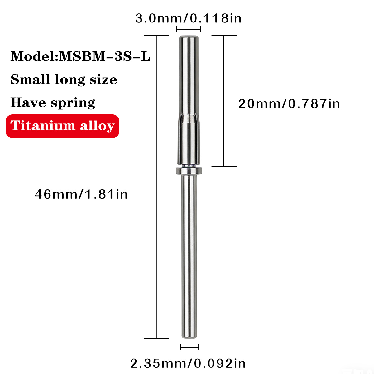 Alliage de titane - Ressort long de 3 mm