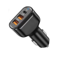 Chargeur de voiture 30W 3A 3 ports Type C et USB, charge rapide USB-C+A, QC 3.0 avec technologie Qualcomm Quick Charge 3.0