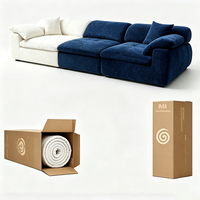 Vakuumkomprimiertes Leinen-Sofa mit Schwammfüllung, Minimalistisches Design, Rahmenlos für Kleine Räume