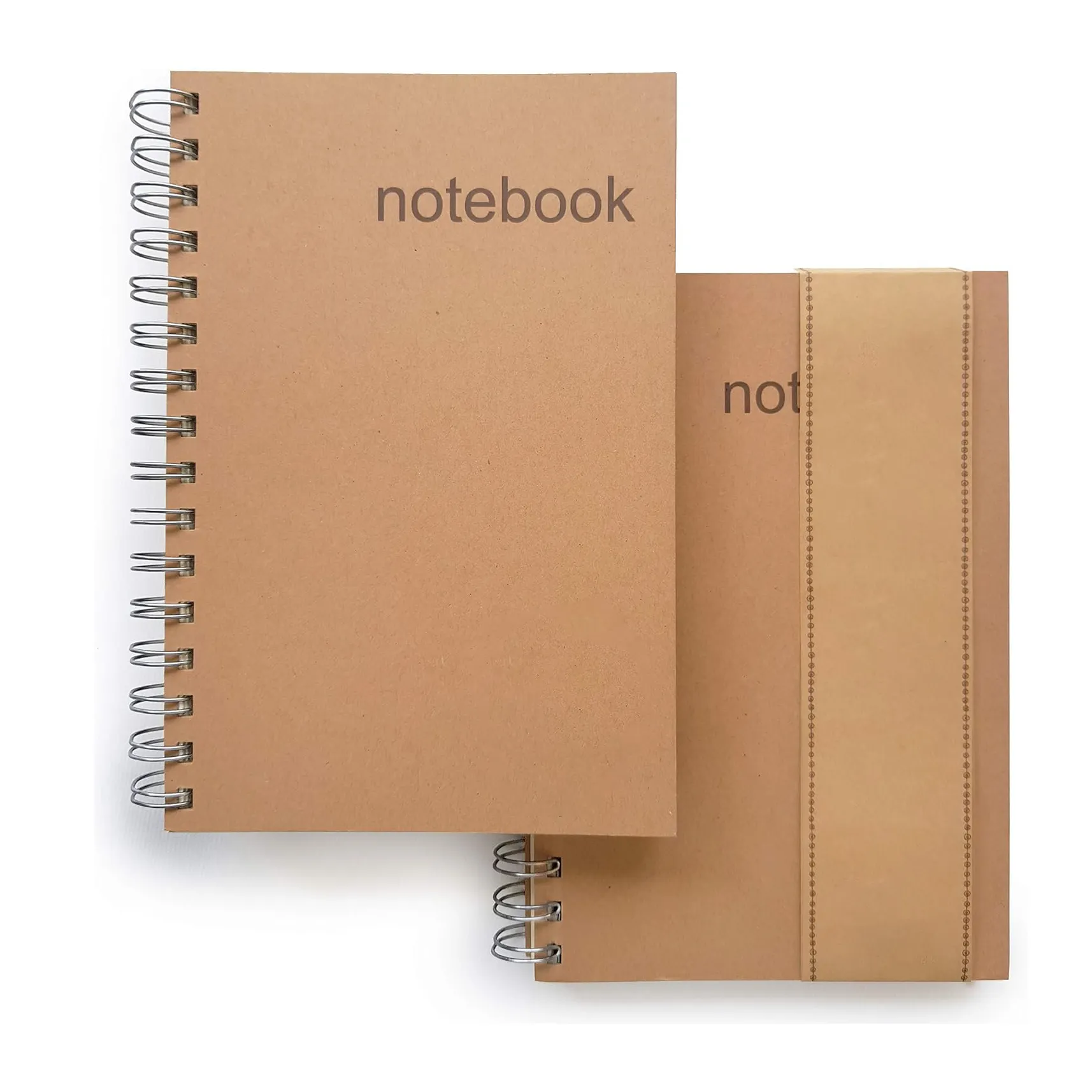 Individuelles Logo einfaches Design Tägliches Werk Studium Büro Plan Tagebuch braun A5 Spiral-Notizbuch von 200 Seiten