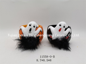 Gốm Halloween Trang Trí Hộp Sọ Hình Dạng Mọng Nước Trồng Chậu Dễ Thương Vườn Trồng Chậu Hoa & Trồng - Product Image 5