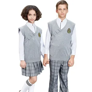 Free Designs School Sweater Vest Cardigan For Primary And Kindergarten School Vest Set