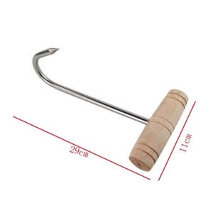 Thép không gỉ và gỗ xử lý t từ thịt móc cho BBQ phụ kiện nhà bếp cung cấp công cụ nướng Công cụ Hàn 2 phong cách - Product Image 3