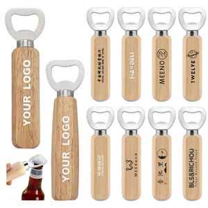 Abridor de Botellas de Cerveza Moderno, de Acero Inoxidable, con Logotipo Personalizado en Madera, Portátil, Creativo, para Regalo, Eliminador de Corchos, Venta Internacional - Product Image 1