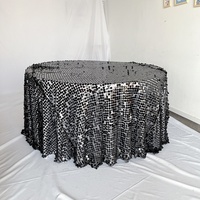 Nappe noire à paillettes rondes Payette pour Banquet de mariage