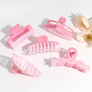 Pinces à cheveux en gros de couleur unie, pinces crocodiles en plastique, style coréen, plusieurs modèles de pinces à fleurs pour femmes et filles - Product Image 3