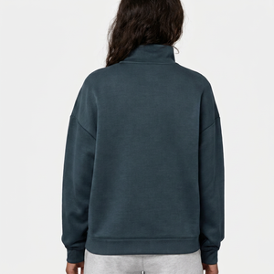 Sudadera de Mujer con Cierre de Cremallera, Color Sólido, Cuello Alto, Manga Larga, Transpirable, Tejida, con Bolsillos, para Otoño - Product Image 3