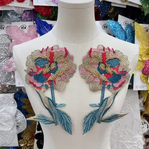<span class=keywords><strong>Broderie</strong></span> en dentelle 3D florale perlée, applique de <span class=keywords><strong>broderie</strong></span>, patch de dentelle florale pour vêtements, robes, robes de mariée, couture de vêtements - Product Image 1