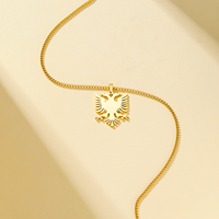 Collier Pendentif Aigle Albanais Tendance pour Femme et Homme, Couleur Or/Argent, Bijoux en Acier Inoxydable pour Fête, Fiançailles, Anniversaire, Cadeaux