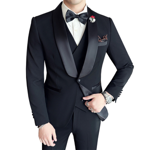 Costume classique noir à revers châle pour <span class=keywords><strong>homme</strong></span>, coupe ajustée, blazer de marié, veste de <span class=keywords><strong>soirée</strong></span> formelle, sur mesure pour bal de promo - Product Image 2