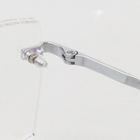 Haute qualité hommes lunettes d'affaires carré naturel sans monture lunettes optiques femmes lunettes en titane pur