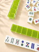 Mahjong Mewah Modern Asia Tenggara 144 Ubin Berkilau Set Akrilik Ubin Bunga Kristal Transparan Permainan Keluarga Malam Hari