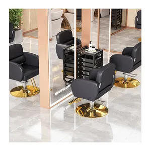 Wholesale Adjustable Swivel Modern Green Color Stainless Steels Haircut Saloon Chair Hair Salon Barber Chairs