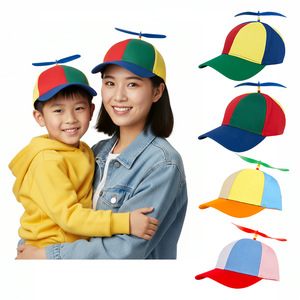 Parent Child Baseball Cap With Propeller Adjustable Sun Protection Cotton Canvas Unisex Hat For Kids And Adults - Product Image 1