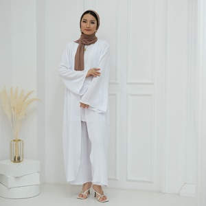 Conjunto de 3 Piezas Loriya, Abaya con Top <span class=keywords><strong>Sin</strong></span> Mangas y Pantalones, <span class=keywords><strong>Kimono</strong></span> Abaya, Vestidos Casuales para Mujer, Conjunto Transpirable y Modesto - Product Image 4