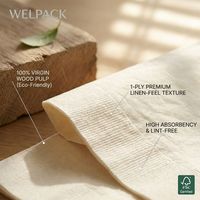Serviettes de cocktail personnalisées en gros avec logo, aspect lin, jetables, en papier Airlaid doux, colorées, pour mariages et fêtes en gros