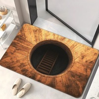 Großhandel Quadratisches Landschaftsmuster Amerikanischer Stil Badezimmer & Küche Bodenmatte Kieselgur 3D-Optik Saugfähiger Rutschfester Teppich