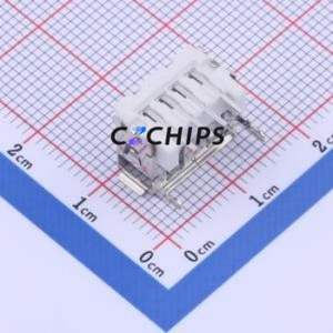 909-152A1015D10200 USB Connector Bent Lead Through Hole Connector Type-A USB 2.0 Female Right Angle Insert - Product Image 2