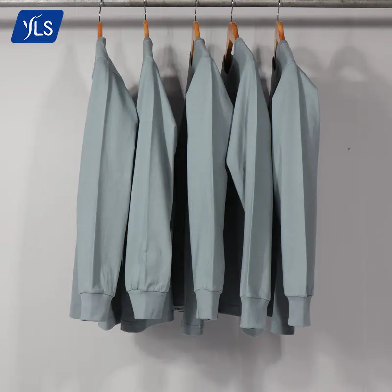 YLS Wholesale New Fashion Drop Shoulder Man 100 Cotton Blank Long Sleeve Oversized Custom Printing Brand T Shirt