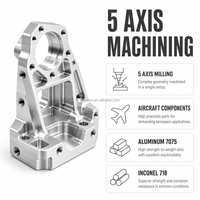 Pièces aérospatiales usinées sur commande par CNC, aluminium 7075, Inconel 718, composants d'avion, usine 5 axes