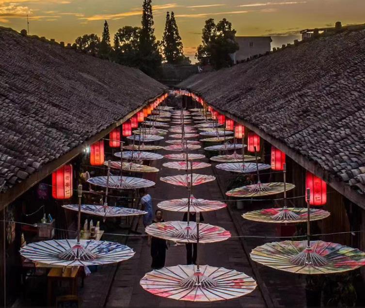 Parapluie Oriental En Soie Chinoise - Style Vintage, Danse, Photo, Décoration, Diamètre 78cm, Manche Bambou