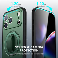 Funda de Teléfono con Textura de Tela para iPhone 18 17 16 15 Pro Max, Soporte Giratorio de 360 Grados, Cubierta Antideslizante con Anillo de Soporte para Dedo