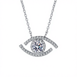 Collar de Moda con Colgante de Ojo de Diablo Runqi de Joyas Luxira de Alta Calidad, Chapado en Oro, Plata de Ley 925, con Moissanita - Product Image 4