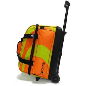 BSCI Factory Double Roller 2 Ball Bowling Bag <b>with</b> Large Separate Compartment for Bowling <b>Shoes</b> <b>with</b> <b>Wheels</b> & Retractable Handle - Product Image 1